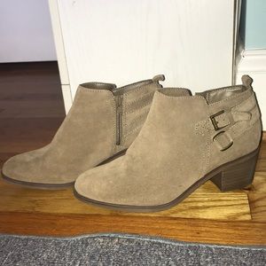 Sonoma tan booties worn once great condition
